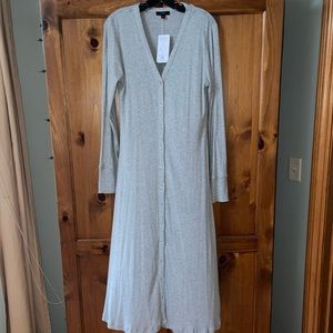 NWT J CREW WOMENS LIGHT GRAY RIBBED BOTTOM FRONT DRESS